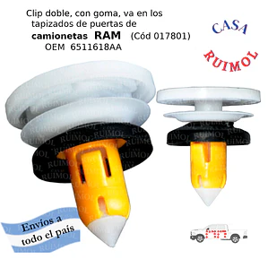 Clip grampa tapizado para RAM 1500, 2500, Dakota, Rampage OEM 6511618AA