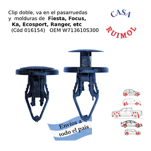 Clip de pasarruedas para Ford Fiesta, Ka, Ecosport, Ranger, y otros OEM W713610S300