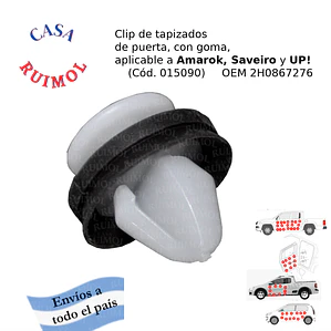 Clip de tapizado interior VW Amarok, Golf, Up! y otros OEM 2H0867276