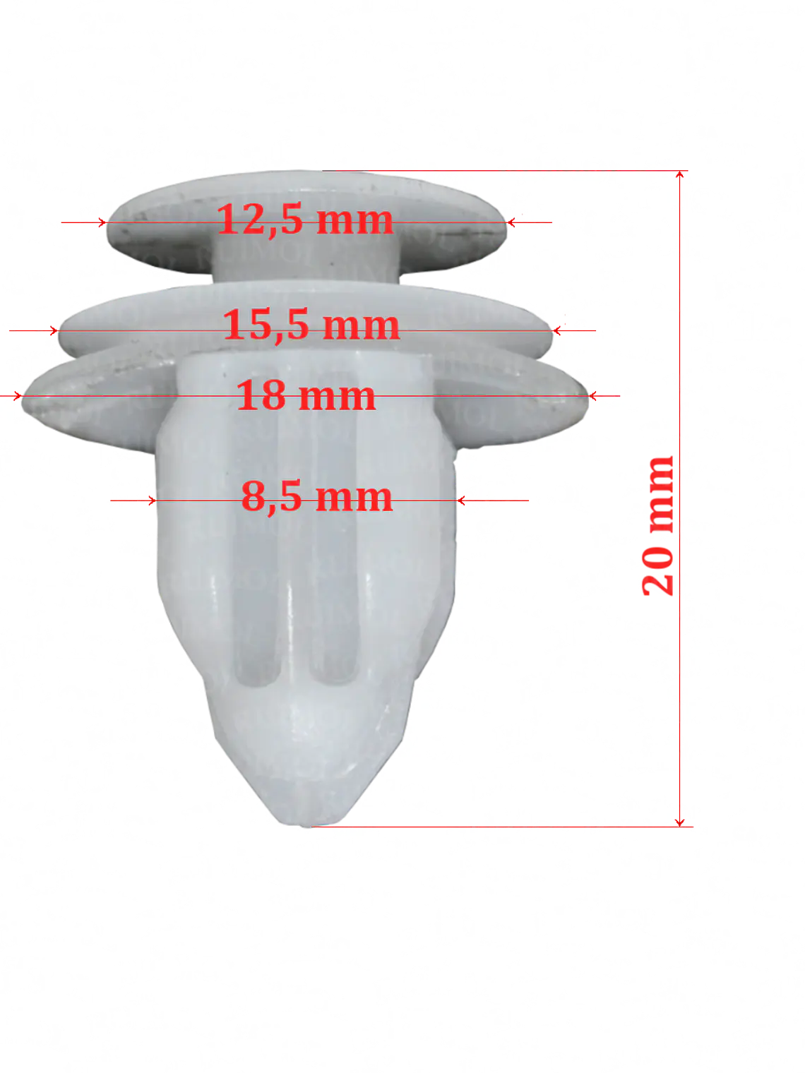 Clip de tapizados interiores Toyota Yaris, Etios, Corolla, Hilux OEM 90467-10161 2