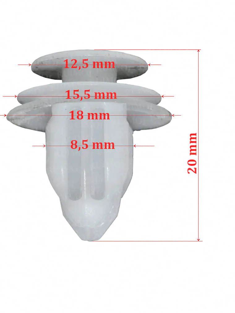 Clip de tapizados interiores Toyota Yaris, Etios, Corolla, Hilux OEM 90467-10161 2