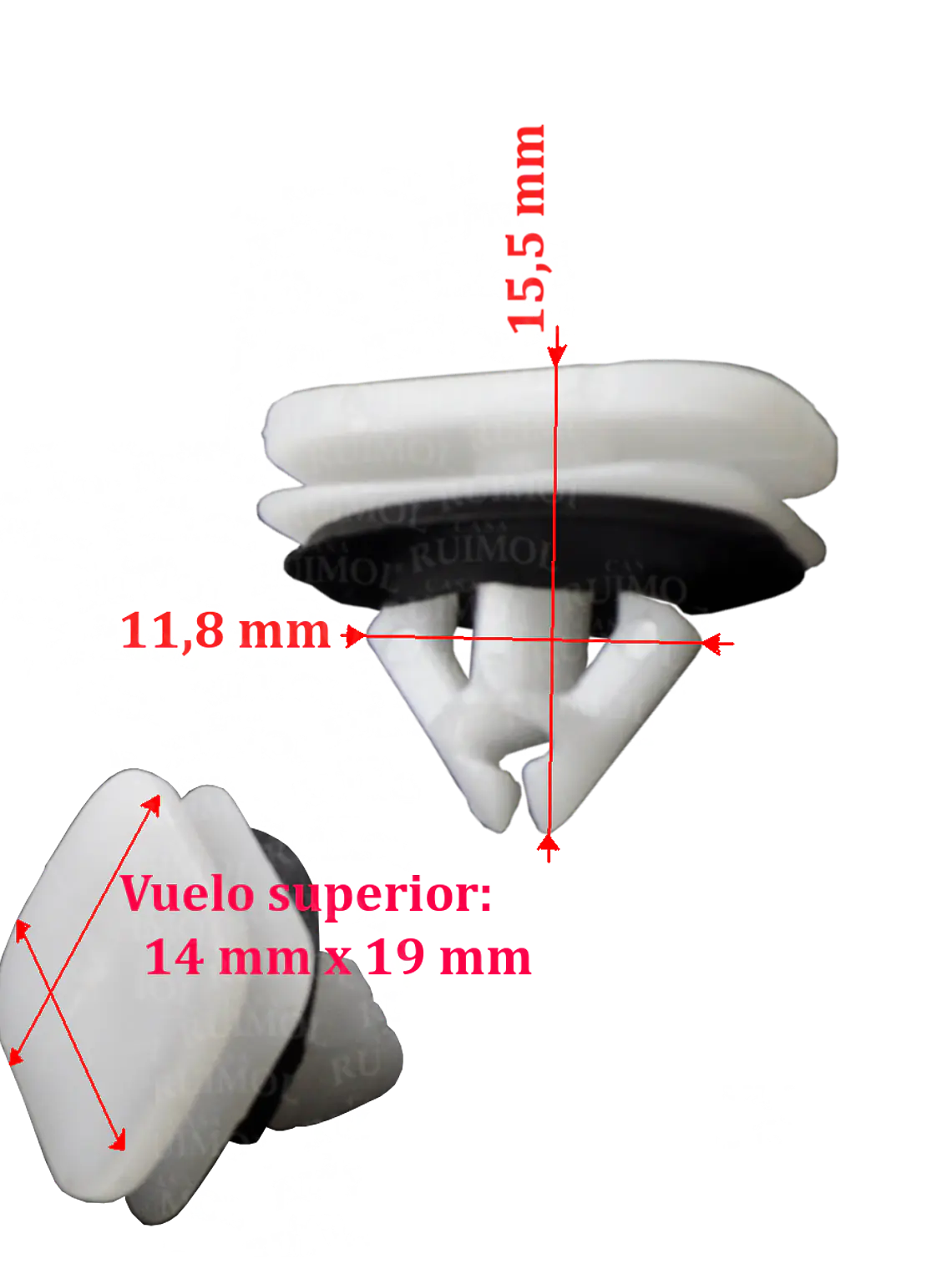Clip grampa para moldura de puerta de Chevrolet S-10, Onix y otros OEM 11588882 2