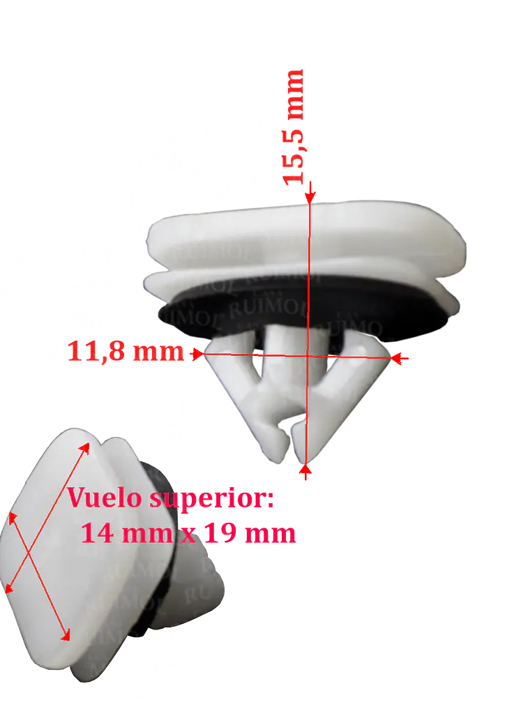 Clip grampa para moldura de puerta de Chevrolet S-10, Onix y otros OEM 11588882 2
