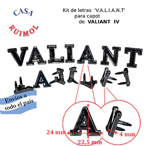 Kit de letras capot VALIANT para Valiant IV metálicas