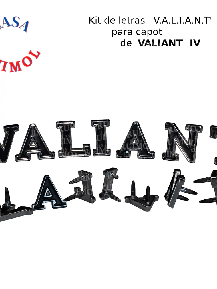 Kit de letras capot VALIANT para Valiant IV metálicas 2