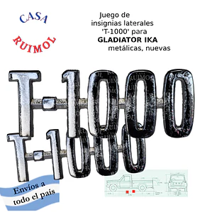 Juego de insignias 'T-1000' para Gladiator IKA originales metálicas