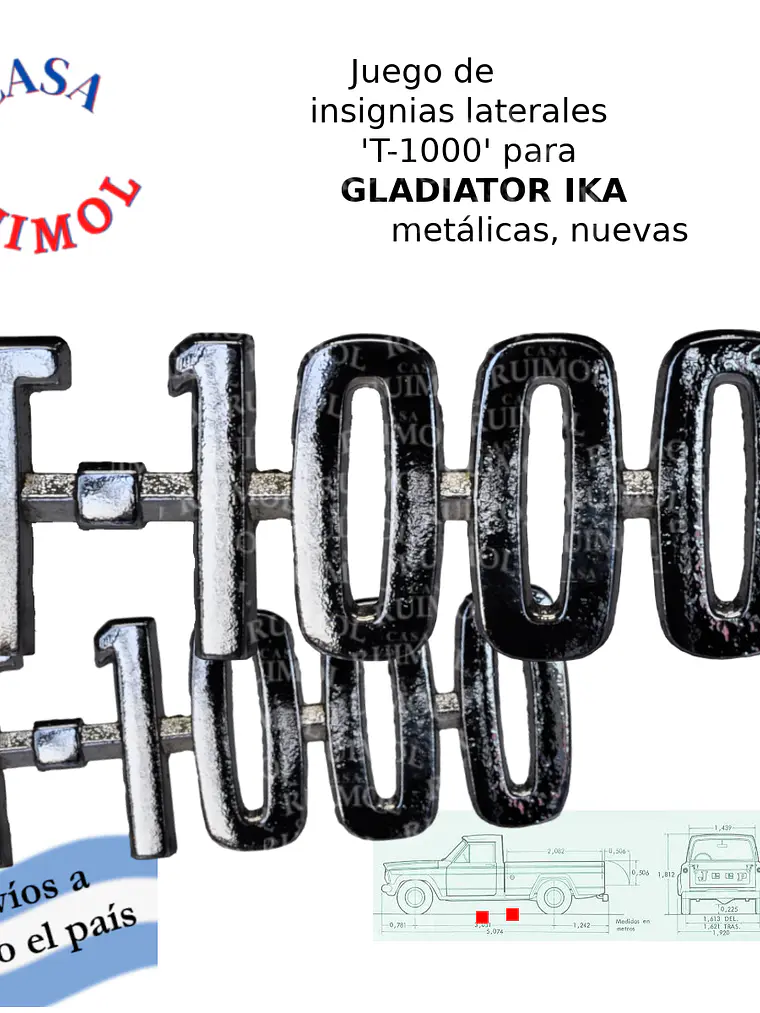 Juego de insignias 'T-1000' para Gladiator IKA originales metálicas 1
