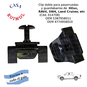 Clip traba paragolpes Toyota Hilux, SW4, Corolla y otros