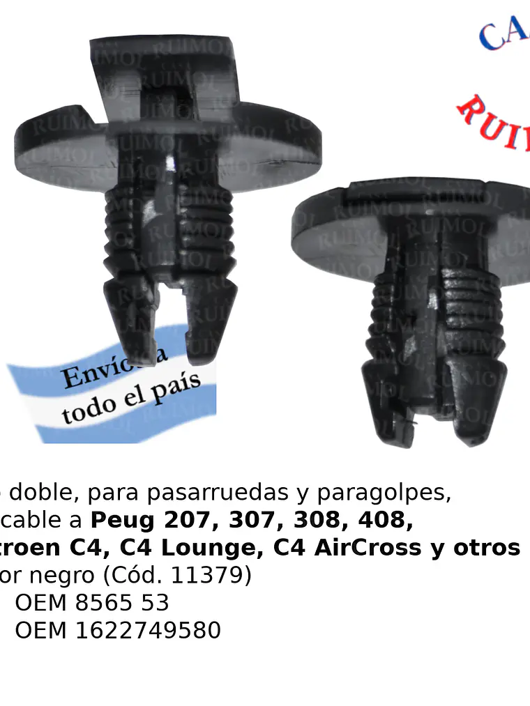 Grampa pasarruedas Citroen C3, C4 y otros OEM 8565 53 - OEM 1622749580 1