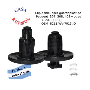 Clip grampa guardaplast de Peug 307, 308, 408 y otros OEM 8211.WV - OEM 7013.JO