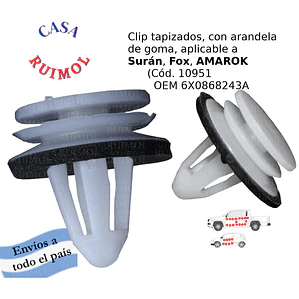 Clip grampa tapizado para Amarok, Surán, Fox y otros OEM 6X0868243A