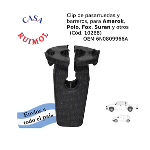 Clip grampa de barrero y pasarruedas para VW Amarok, Bora, Vento, Polo, Surán y otros OEM 6N0809966A
