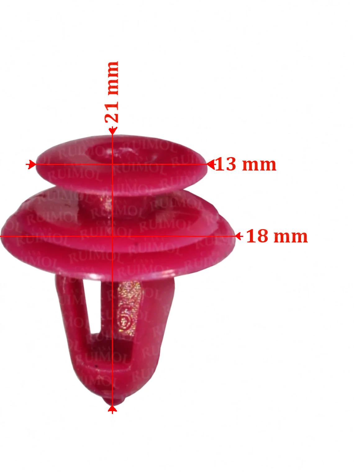 Clip tapizado puerta Toyota Yaris, Corolla, Hilux rojo OEM 67771-12050 2