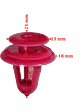Clip tapizado puerta Toyota Yaris, Corolla, Hilux rojo OEM 67771-12050 - Miniatura 2