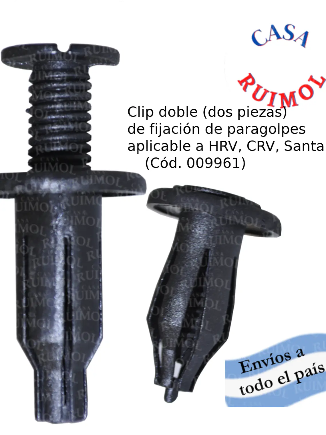 Clip grampa paragolpes Hyundai Santa Fe, Honda CRV y otros 1