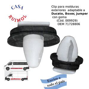Clip grampa de moldura exterior para Ducato, Peug Boxer, Citroen Jumper OEM 71728806