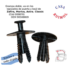 Clip grampa tapizados para Chevr Zafira, Meriva, Astra y otros OEM 90508809