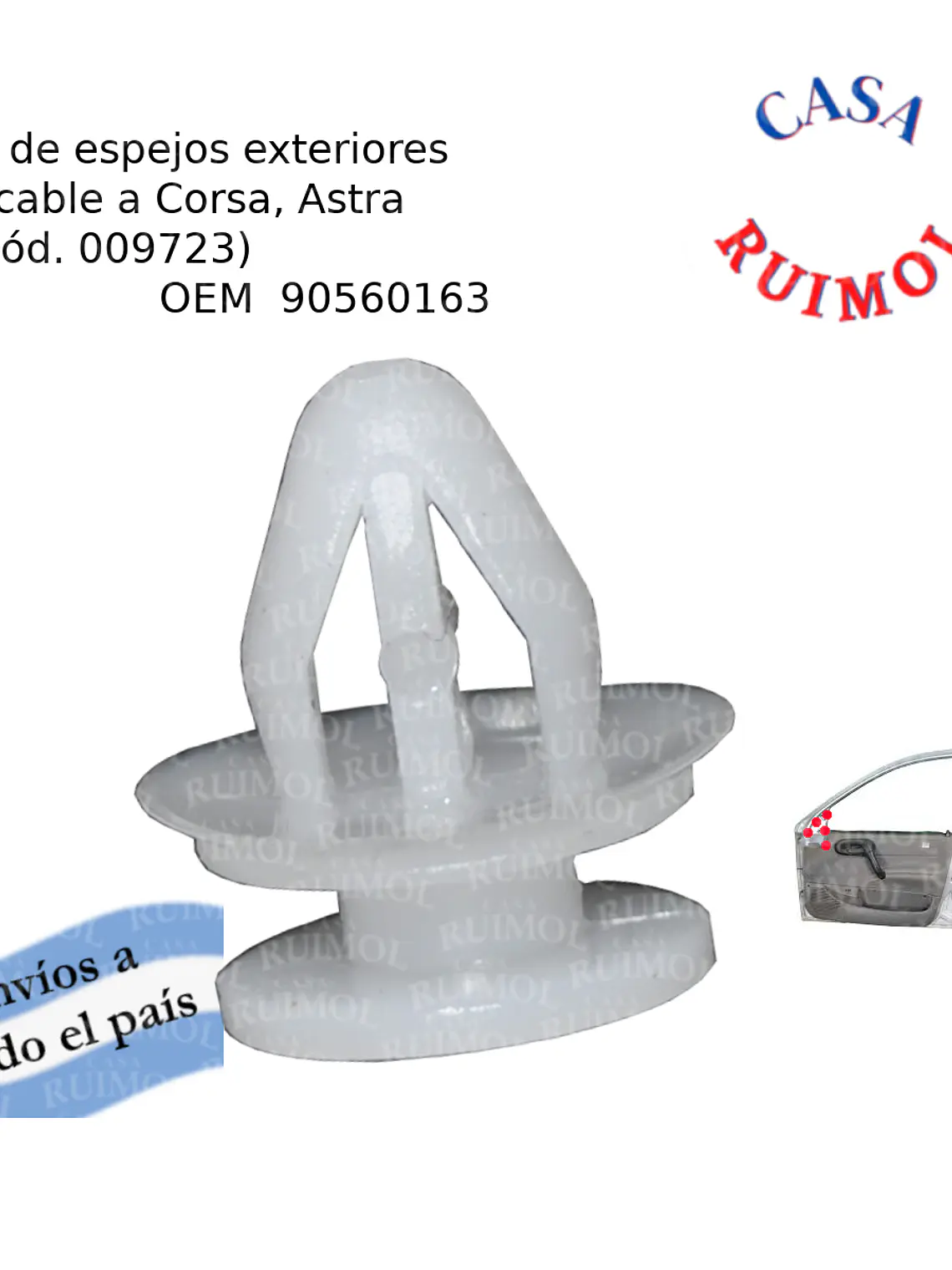 Clip grampa espejo para Chevrolet Corsa, Astra, Meriva OEM 90560163 1