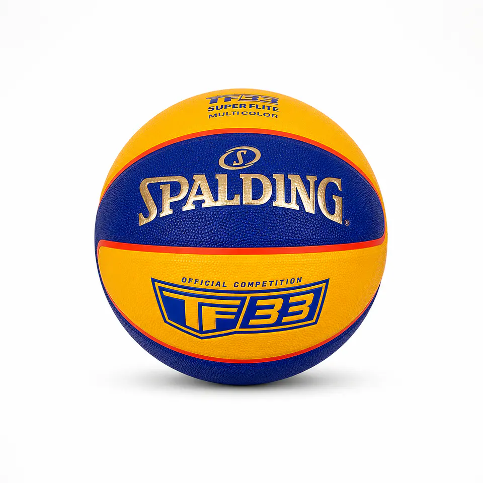 Pelota de Básquet Spalding TF33 Super Flite – Diseño Multicolor y Excelente Agarre 1
