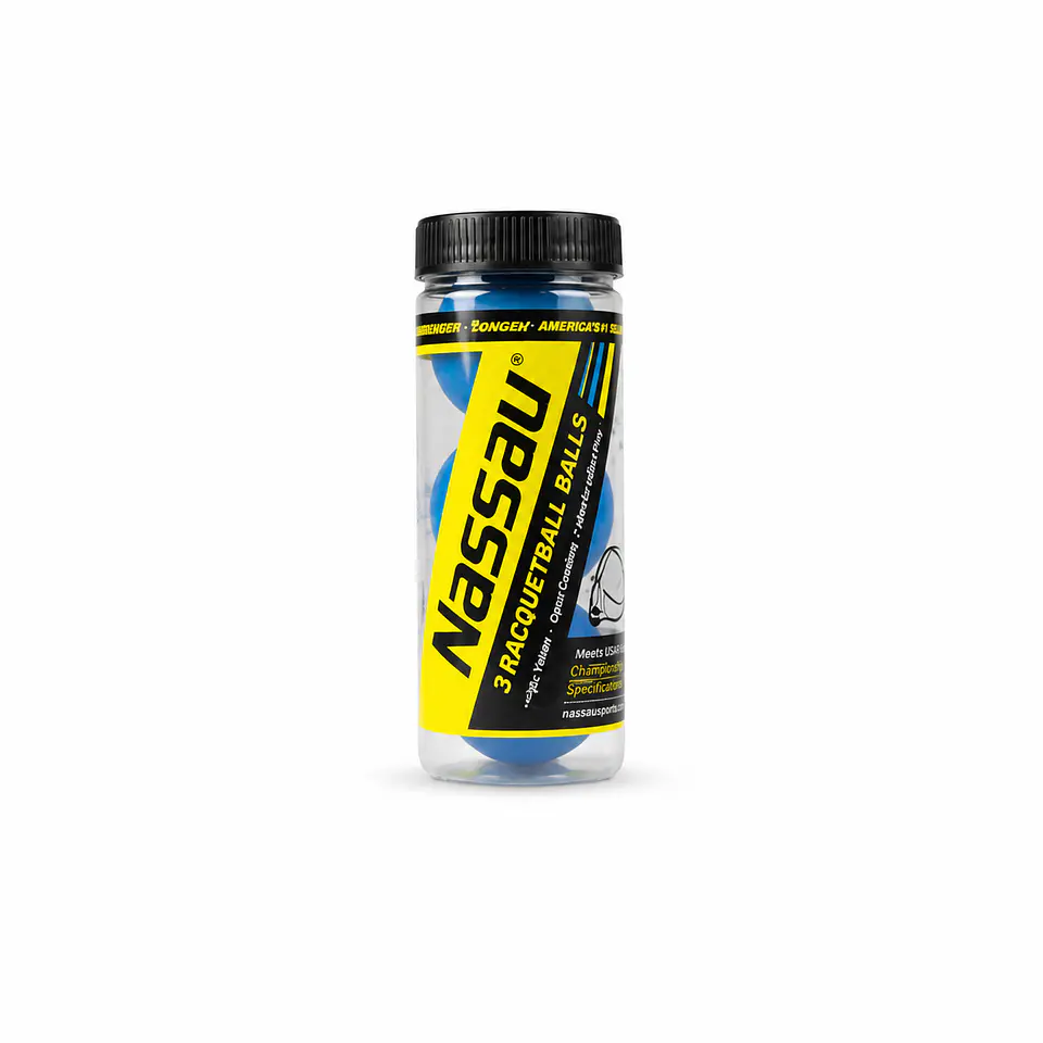 Tubo de Pelotas Nassau Racquetball x3 – Excelente Rebote y Durabilidad 1