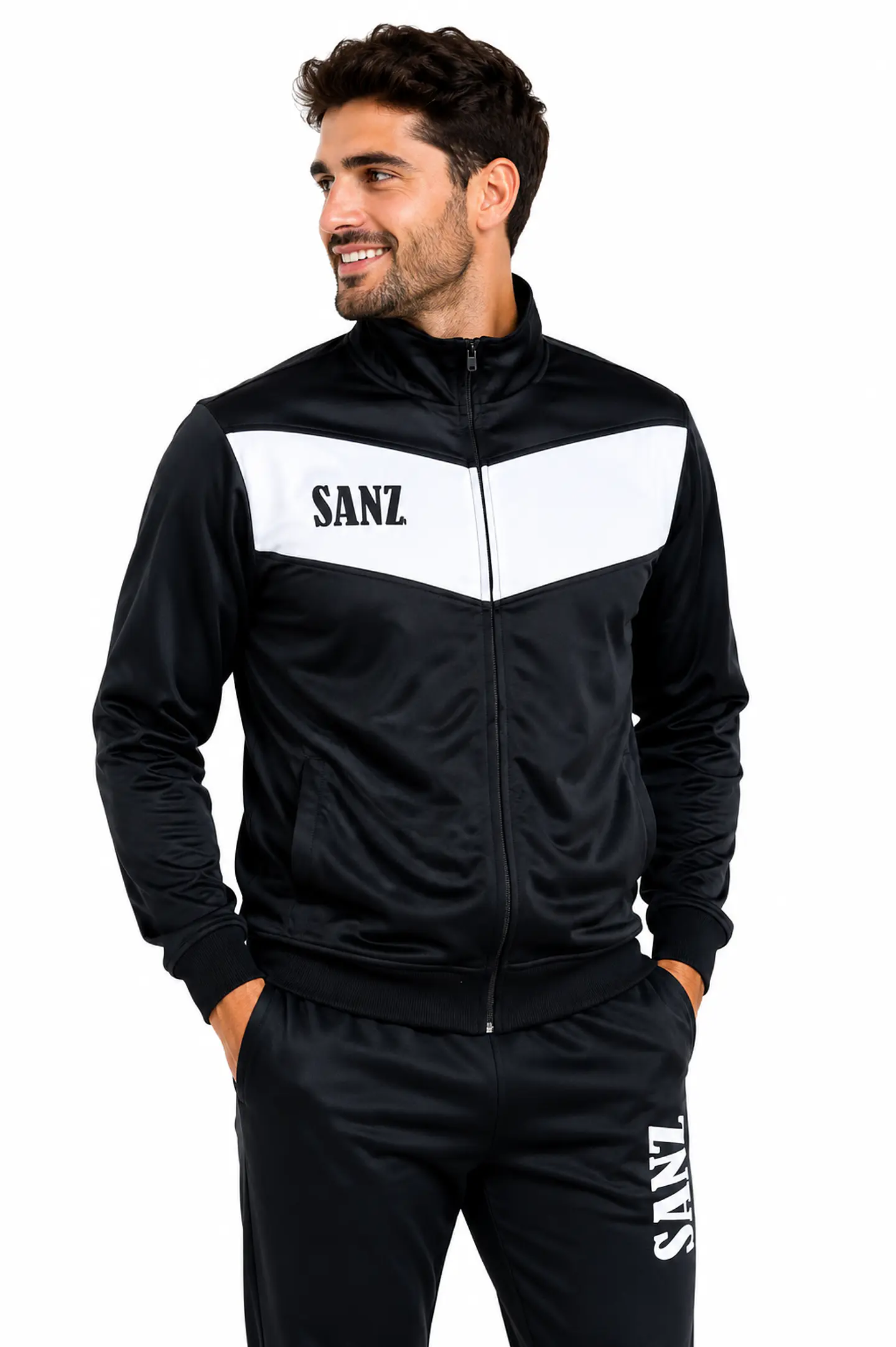 Conjunto Deportivo Sanz Hombre Campera y Pantalón Negro 2