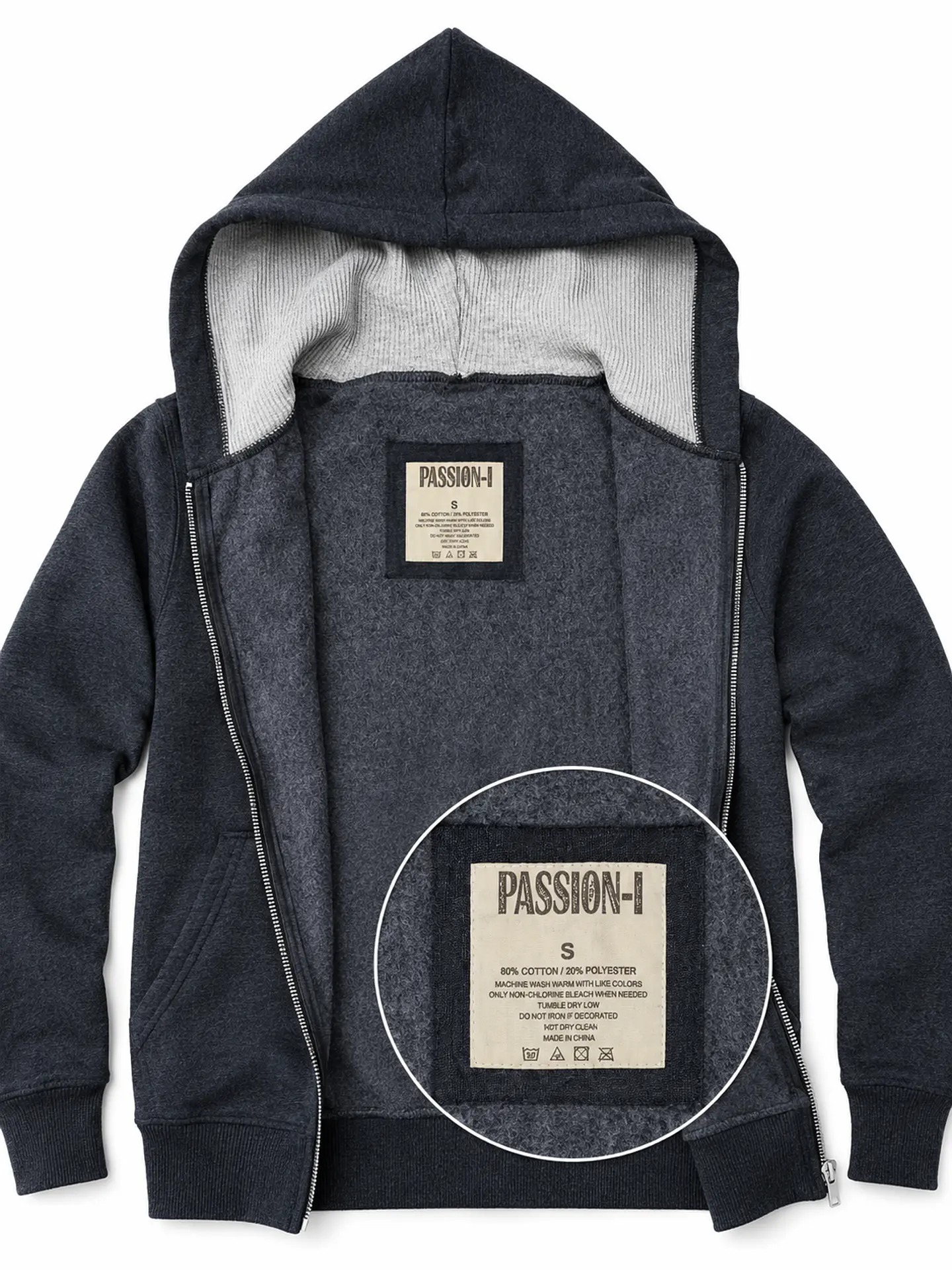 Campera dama en felpa con capucha  2