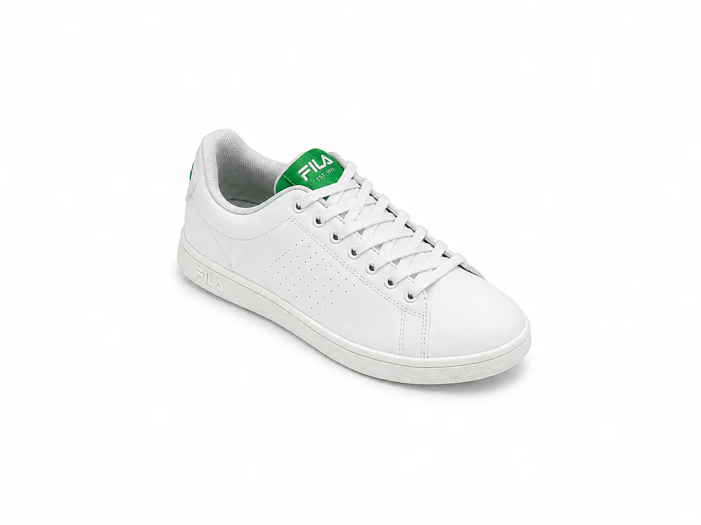 Championes Fila Urbanos Blancos Con Detalles Verdes 1
