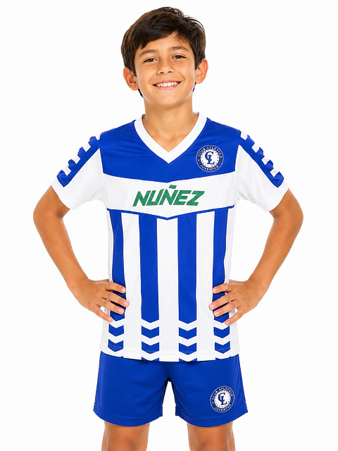 Camiseta Cerro Largo Niño Blanca y Azu