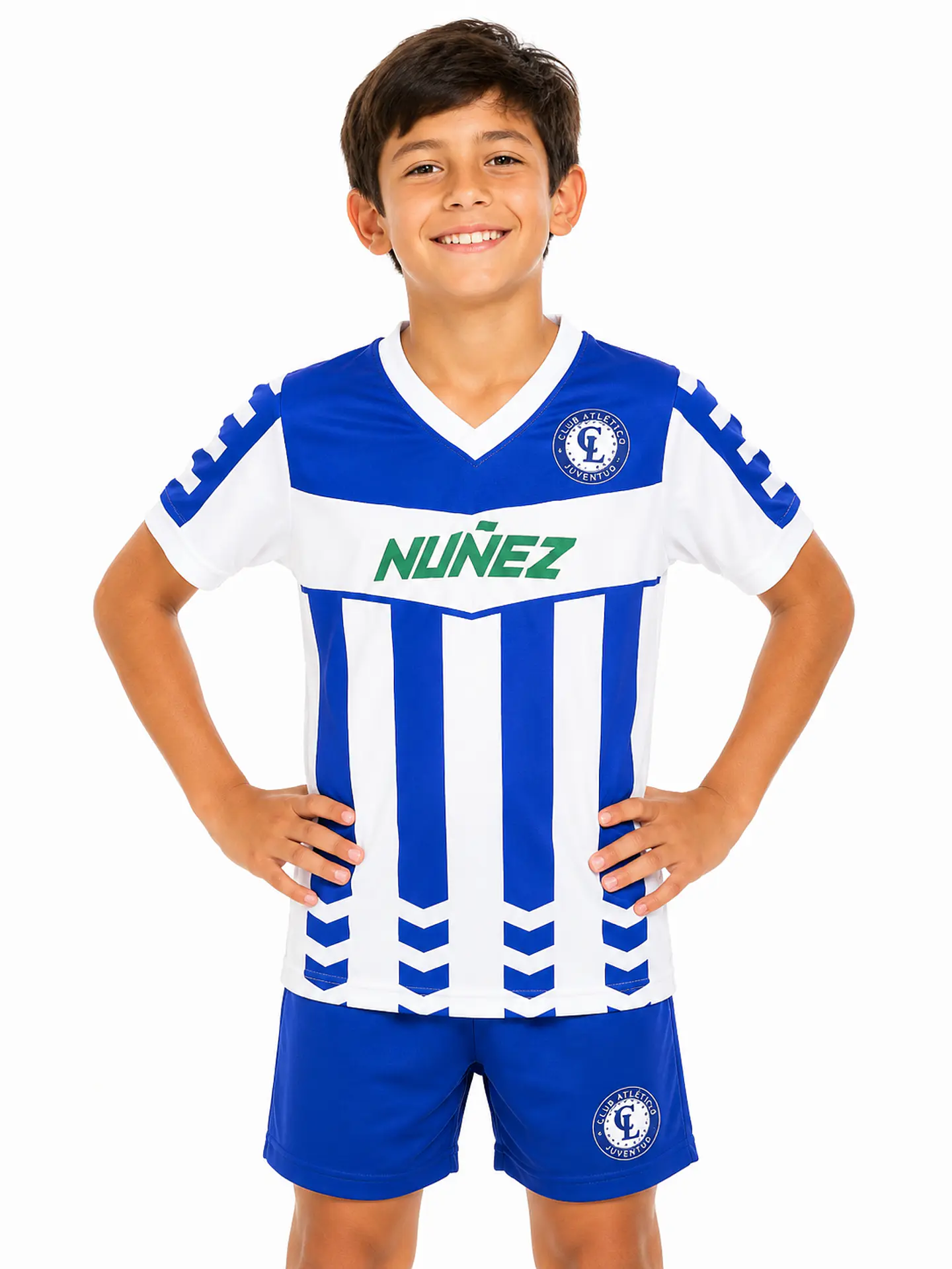 Camiseta Cerro Largo Niño Blanca y Azu 1