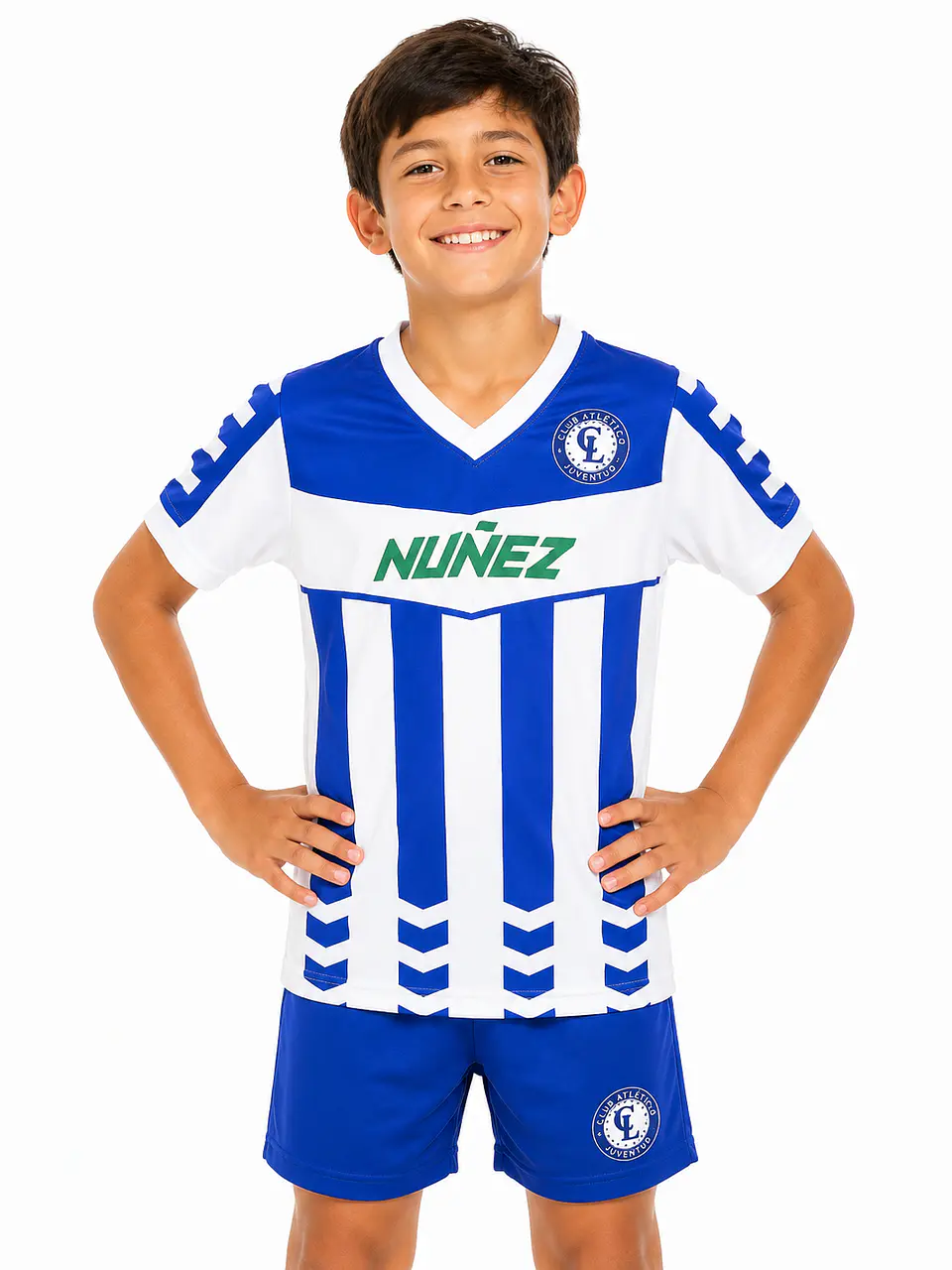 Camiseta Cerro Largo Niño Blanca y Azu 1