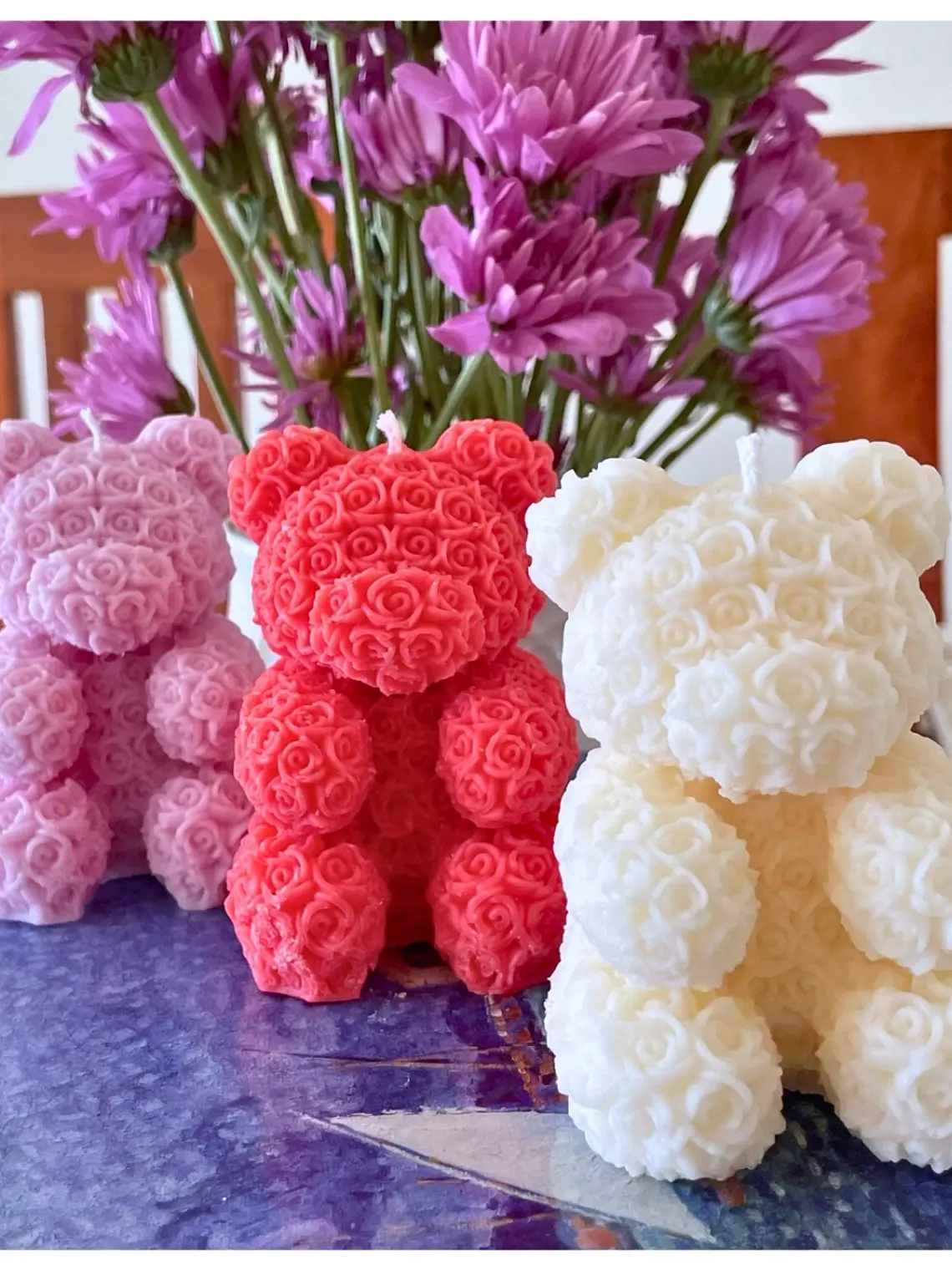 Vela de Soja Osito de rosas  1