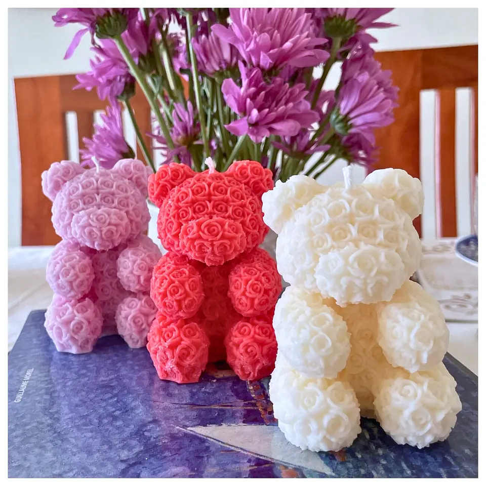 Vela de Soja Osito de rosas  1
