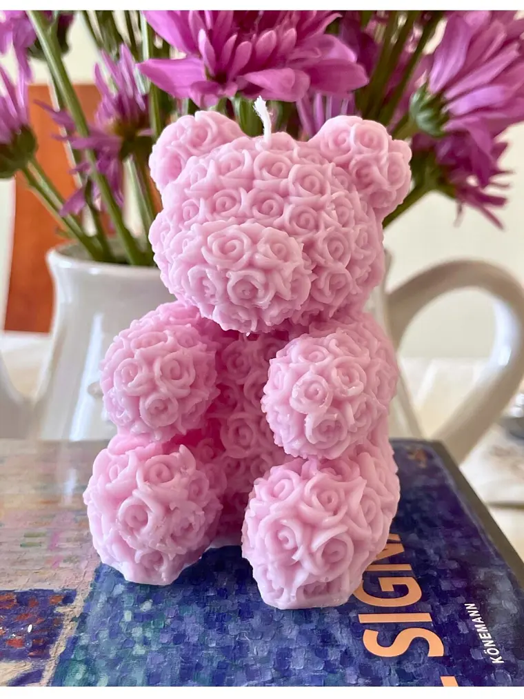 Vela de Soja Osito de rosas  4