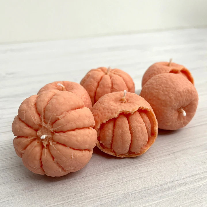 Vela de soja decorativa Trío de Mandarinas - Casa Selene 2