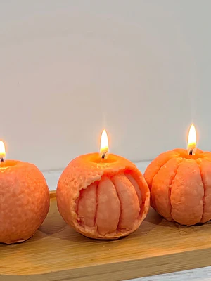 Vela de soja decorativa Trío de Mandarinas - Casa Selene