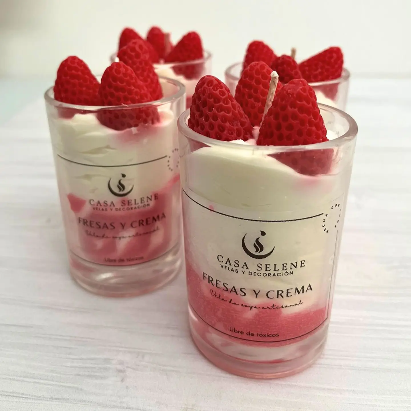 Vela de soja decorativa - Postre de Fresas y Crema 1