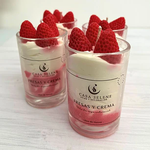 Vela de soja decorativa - Postre de Fresas y Crema
