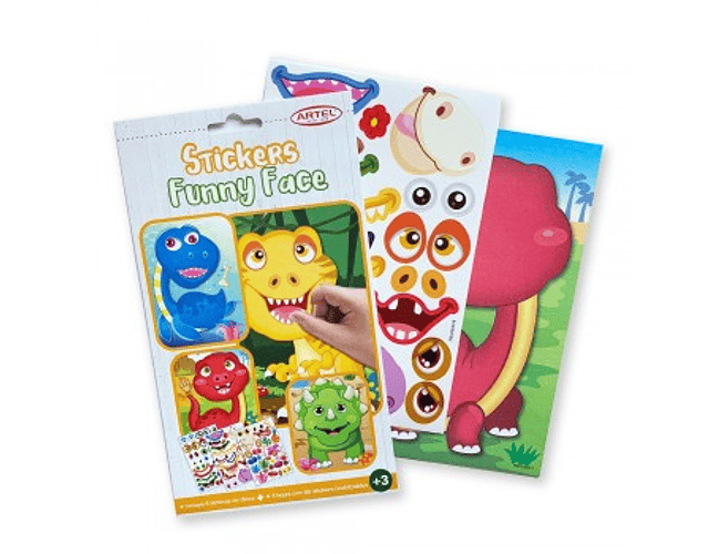 Stickers Funny Face - Dinos