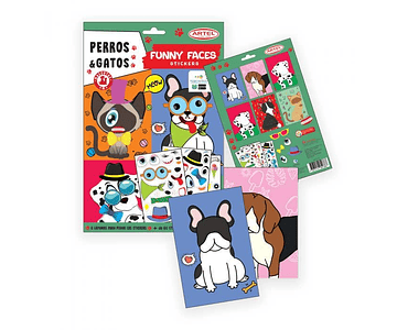 Stickers Funny Face - Mascotas Perros & Gatos