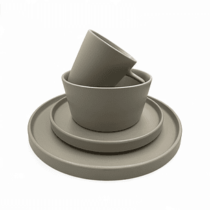 Set Vajilla Trina ceramica 16pcs - Gris