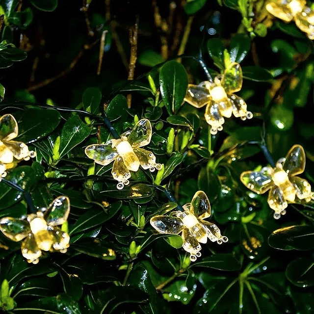 2x Guirnalda mariposa cálida solar