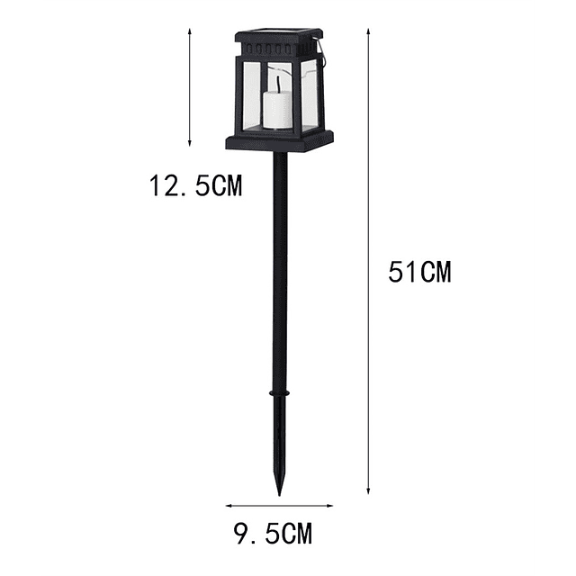 2x Estaca y farol vela solar