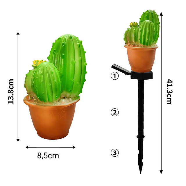 Estaca Cactus solar 