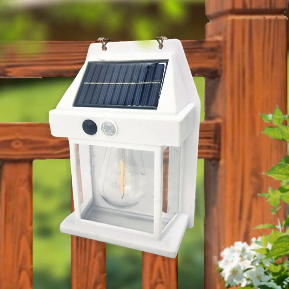 Apliqué solar blanco con sensor