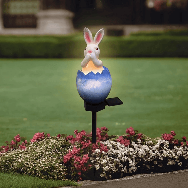 1 Estaca solar conejo de pascua