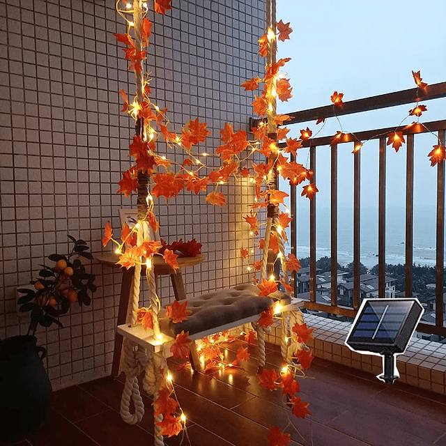 2x Guirnalda hojas de otoño solar- CYBER