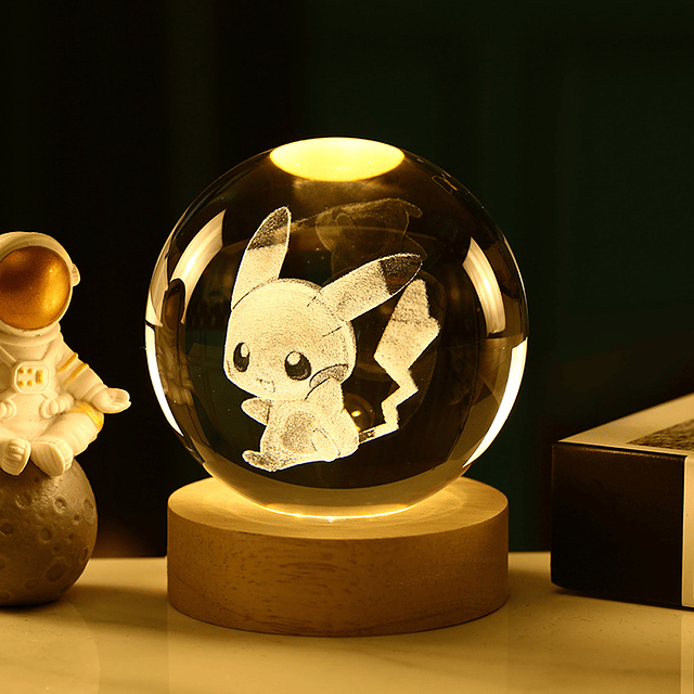 Lámparas, Esferas de cristal 8cm - PIKACHU 