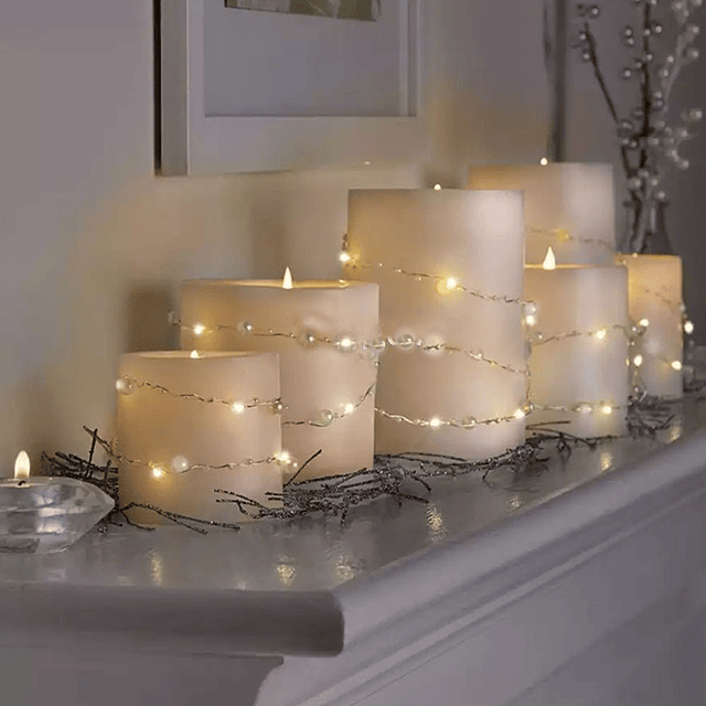 Guirnalda luz Hada con perlas 50led 5mt