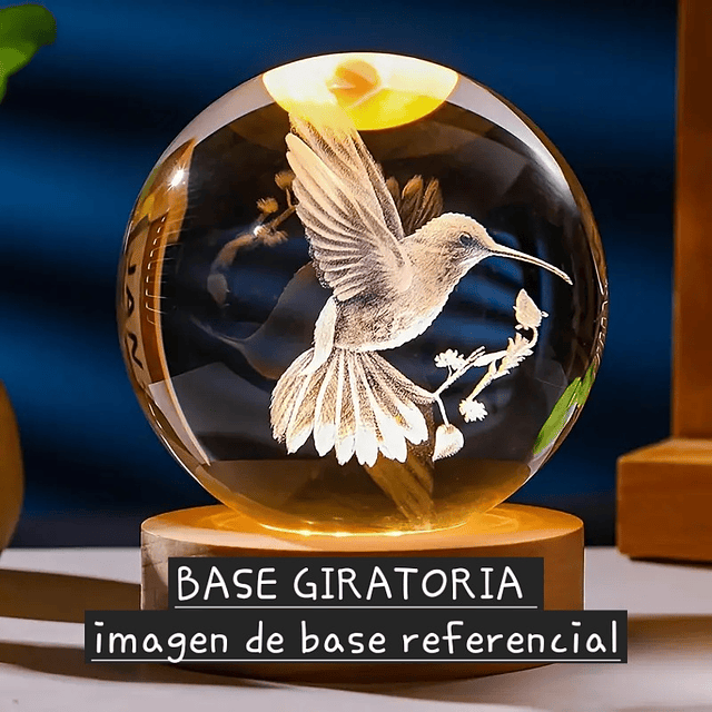 Lámparas, Esferas de cristal 8cm - Colibrie- BASE GIRATORIA 