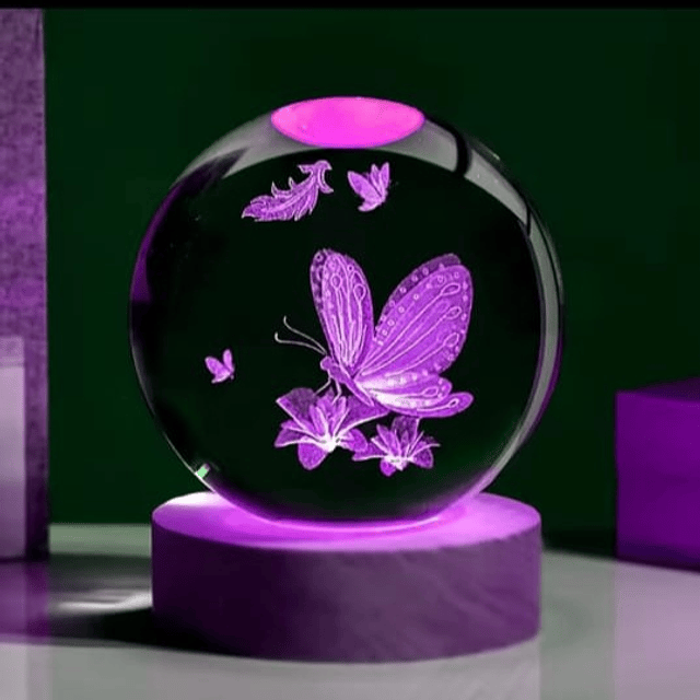 Lámparas, Esferas de cristal 8cm - MARIPOSAS 